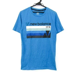 [USED]NEW BALANCE Short Sleeve T-Shirt Sportswear Crew Neck Size S Blue - Picture 1 of 7
