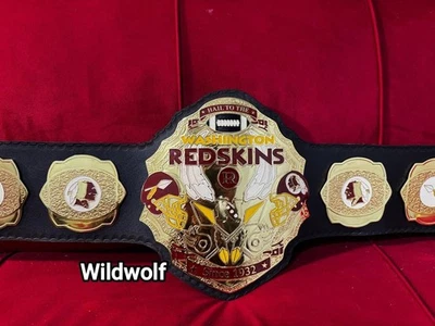 Washington Commanders Red Skins NFL WWE Championship Belt  Adult Size 2MM Brass - Image 1 of 4