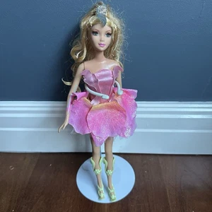Barbie Fairytopia Elina Doll Rooted Lashes Pink Dress Green Shoes Factory Hair - Picture 1 of 12