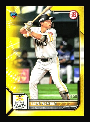 Isami Nomura #8 Yellow SN,RC /150 2022 Bowman NPB Nippon Rookie SP4-220 - Image 1 of 2