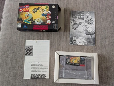 Earthworm Jim 2 (Super Nintendo SNES) CIB Complete w/ Inserts - Image 1 of 4