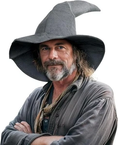Classic Wizard Hat for Adults Witch Sorcerer Accessories Costume Halloween Grey - Picture 1 of 6