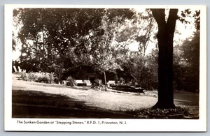Vintage Postcard- Sunken Garden at "Stepping Stones" House R.F.D. 1 Princeton NJ - Picture 1 of 2