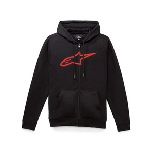 Alpinestars Ageless v3 Zip Up Motorcycle Hoodie Casual Motorbike Black Red - Picture 1 of 2