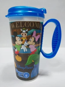 Walt Disney World Resort Rapid Fill Refillable Plastic Mug Cup with BLUE Lid - Picture 1 of 13