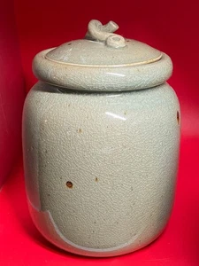 Vintage Mikasa Laslo Canister w/ Crackle Glaze, 9.5" Tall - Picture 1 of 7