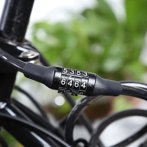 Bike Cable Lock Manganese Steel Chain 4 Digit Password Combination SC - Picture 1 of 12