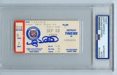 Gary Sheffield Signed Autograph MLB Debut Ticket Stub 9/3/88 PSA DNA  Brewers - Image 1 of 3