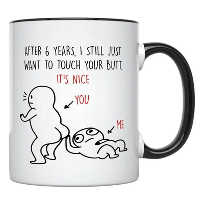 Taza 6 Años Aniversario, 11 Onzas, Divertida Taza de Café 6 Aniversario para Él,... Foto 1 de 4