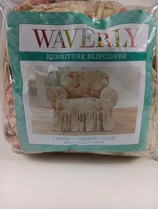 Waverly Cottage Ballard Bouquet In Blush 1 Piece Skirted Chair Slipcover NEW - Picture 1 of 6