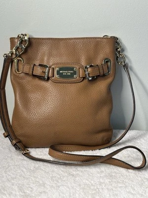 GENUINE MICHAEL KORS HAMILTON CROSSBODY/ SHOULDER PURSE / BROWN PEBBLED LEATHER - Image 1 of 4