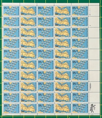 US 1937-1938 MNH Sheet 20c Yorktown Virginia Capes ZAYIX STAMPS 0725L1256 - Image 1 of 2