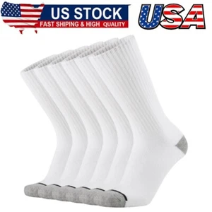 Men's Cotton Full Thick Cushion Crew Socks Moisture Control Heavy Duty Work Warm - Picture 1 of 7