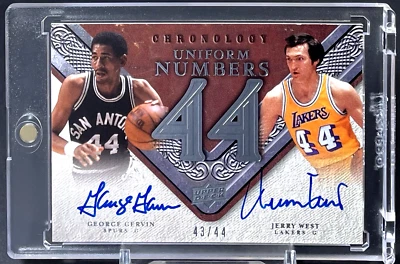 (/44) Джордж Гервин Джерри Уэст 2007-08 Хронология Униформа Номера Двойной Авто - Изображение 1 из 2
