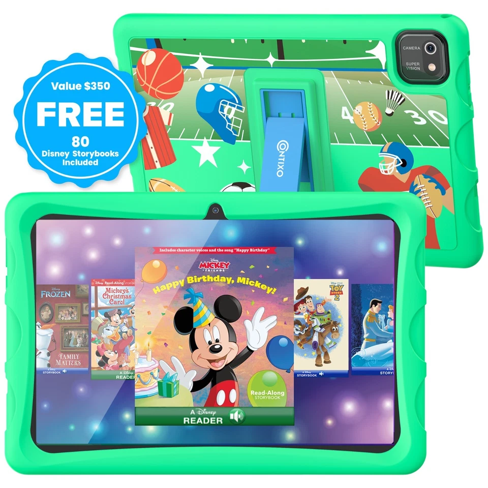 Tablet Contixo K103B 10 pulgadas niños 64 GB Android con libros electrónicos Disney cámara Wi-Fi Foto 1 de 1