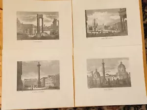 "4 Rom Roma Italien Italia Kupferstich b. Moschetti Gravurdrucke 7 1/4"" x 6" - Bild 1 von 7