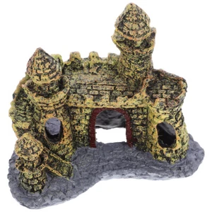  Artificial Resin Cartoon Castle Aquariums Decorations Ornaments Fish Tank - Picture 1 of 12