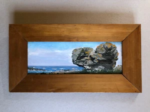 Paysage marin aux lichens — huile sur carton — 11,5 x 32 cm. - Imagen 1 de 5