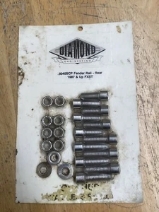 Diamon Eng POLISHED STAINLESS 💎 Harley 86-99 FXST Rear Fender Rail Hardware - Picture 1 of 4