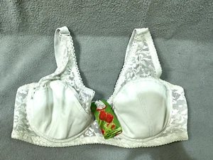 NEW Womens BRA full Cup WHITE Push Up 40DD lace Underwire Padded removable strap - Picture 1 of 7