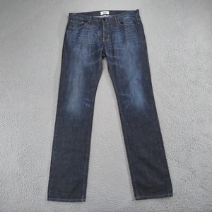 Paige Jeans Mens 34 Blue Premium Denim Faded Dark Wash Straight Leg Mid-Rise - Picture 1 of 22