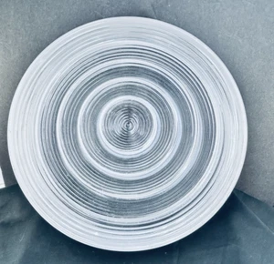 10” Drum Glass Light Shade White & Clear Bulls Eye ART DECO MCM - Picture 1 of 8