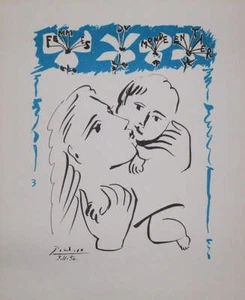 Pablo PICASSO : Amour maternel - Lithographie signée - Imagen 1 de 5