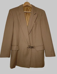 Blazer Moschino Camel Relajado Años 80 Lana + Cachemira - Chaqueta Clip Metal Talla 40 - Imagen 1 de 11