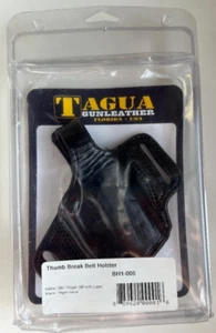 TAGUA Black Leather Thumb Break Belt Holster BH1-005 Right-Handed New - Picture 1 of 4