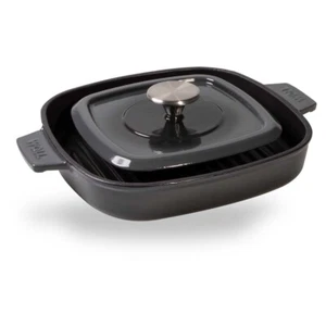 Woll "IRON" Steakpfanne mit Rillen, 28 x 28 cm, Inkl. Steakpresse - Carbon Grey - Bild 1 von 7