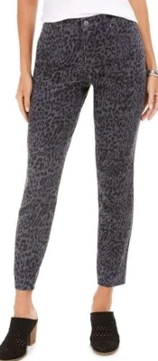 Pantalones de mezclilla Style&Co con control de barriga curvilíneos pierna ajustada gris estampado animal nuevos con etiquetas $49 Foto 1 de 4