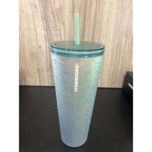 Starbucks Acrylic 50th Anniversary Frosted Sirens Tail Venti Cold Cup 24oz - Picture 1 of 3