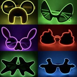 Funny LED Glasses PVC Neon Rave Shades Glow in the Dark LED Light-up Glasses