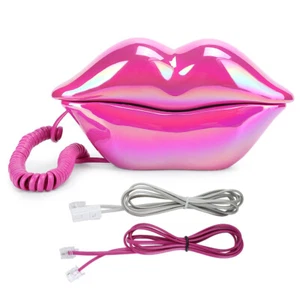 Teléfono con labios de moda galvanizado rojo flocado retro sexy teléfono para el hogar ZOK - Imagen 1 de 18