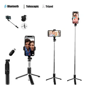 Remote Bluetooth Selfie Stick Tripod Phone Desktop Stand Holder fr Phone Samsung - Picture 1 of 10