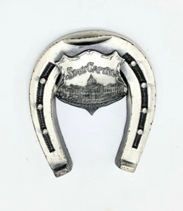 Vintage Silver Horse Shoe Signed K&O Metal Souvenir Charm Harrisburg PA Capital - Picture 1 of 6