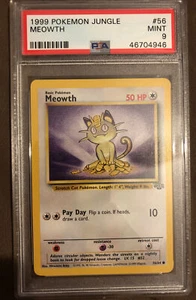 1999 Pokemon Jungle Meowth #56 PSA 9 Mint - Picture 1 of 2