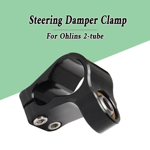 Universal Steering Damper Stabilizer Clip Clamp Holder Bracket For Ohlins 2-Tube - Picture 1 of 8