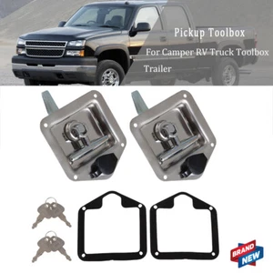 2pcs Trailer Latch T-handle Lock With Key for Camper RV Truck Toolbox Trailer - Bild 1 von 8