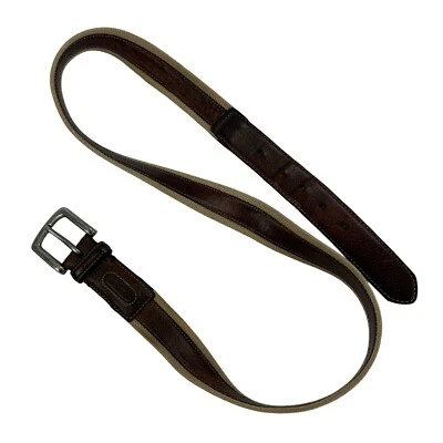 Cinturón Columbia Marrón Tostado Informal Cuero Genuino Correas Algodón Talla 40 Foto 1 de 4