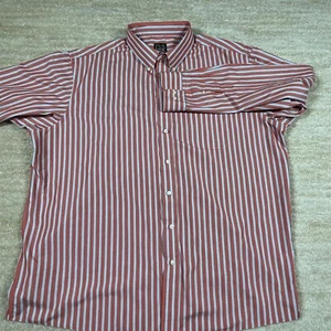 Jos A Bank Shirt Mens XXL Red White Stripe Cotton Dress Button Up Workwear Class - Picture 1 of 7