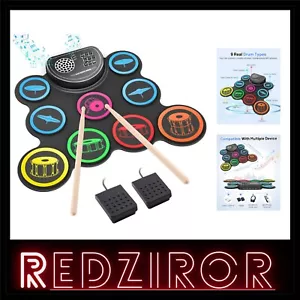 Portable Electronic Drum Set with 9 Pads & Headphone Jack - Ideal Gift for Kids - Picture 1 of 9
