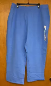 JUST MY SIZE NWT Marina Blue Fleece Petite Pant Womens 26W/28W New Relaxed Fit - Picture 1 of 5