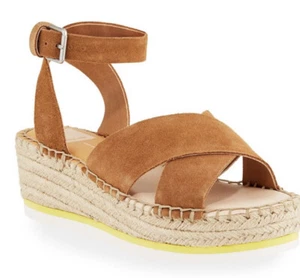 Dolce Vita Women Brown NEW  Suede Espadrille Wedge Sandals Shoes Size US 10 - Picture 1 of 5