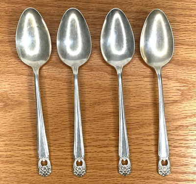 Rogers Bros Eternally Yours 4 cucharadas plato de plata ovalado cucharas de sopa A Foto 1 de 4