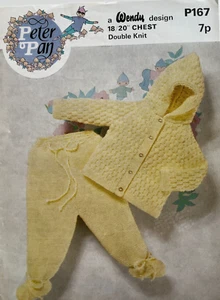 Baby Struktur Kinderwagen Anzug Set STRICKMUSTER Mantel + Leggings Peter Pan P167 - Bild 1 von 8