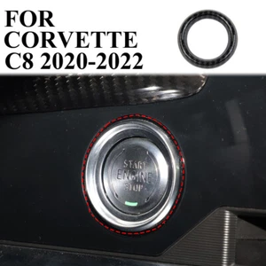 Carbon Fiber Style Push to Start Button Cover Trim for Corvette C8 (Outer Ring) - Picture 1 of 5