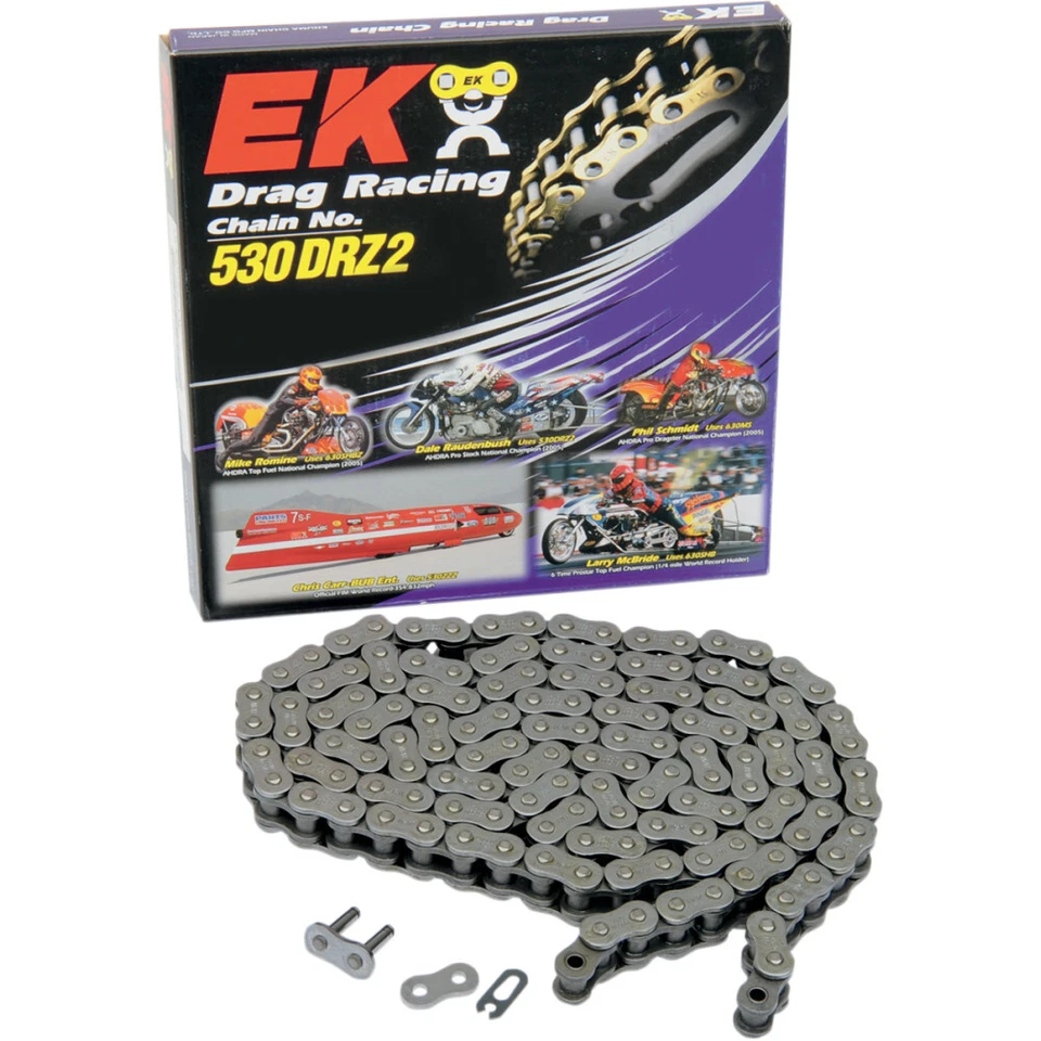 EK Chains 530 DR2 Drag Racing Series Non-Sealed Chain (Chrome) 160 Links - Image 1 of 1