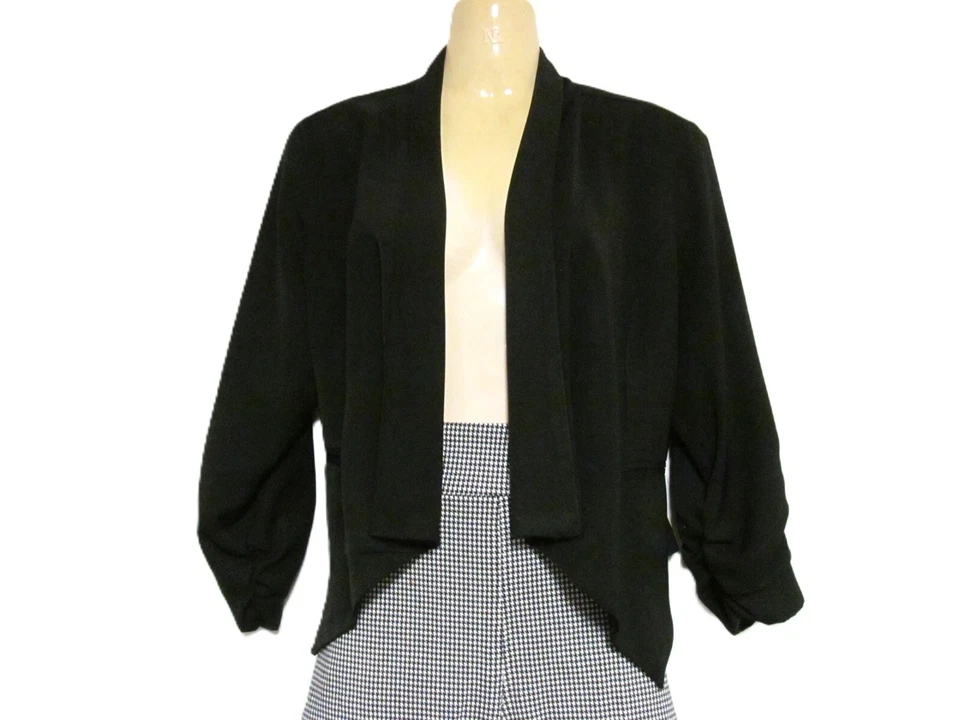 Chaqueta cárdigan Body Central negra frente abierto para mujer talla L Foto 1 de 4