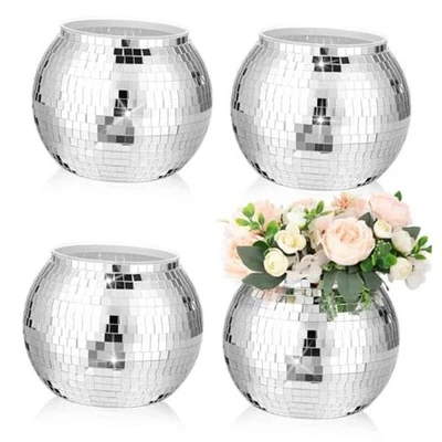  Florero de bola de discoteca maceta centros de mesa grandes cubo de hielo plástico 8 pulgadas 4 Foto 1 de 4